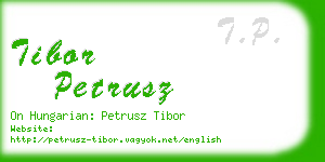 tibor petrusz business card